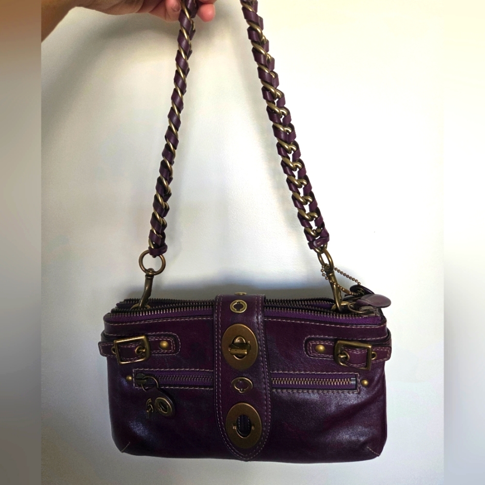 Coach VINTAGE NEVER USED Purple Leather Women's Bag